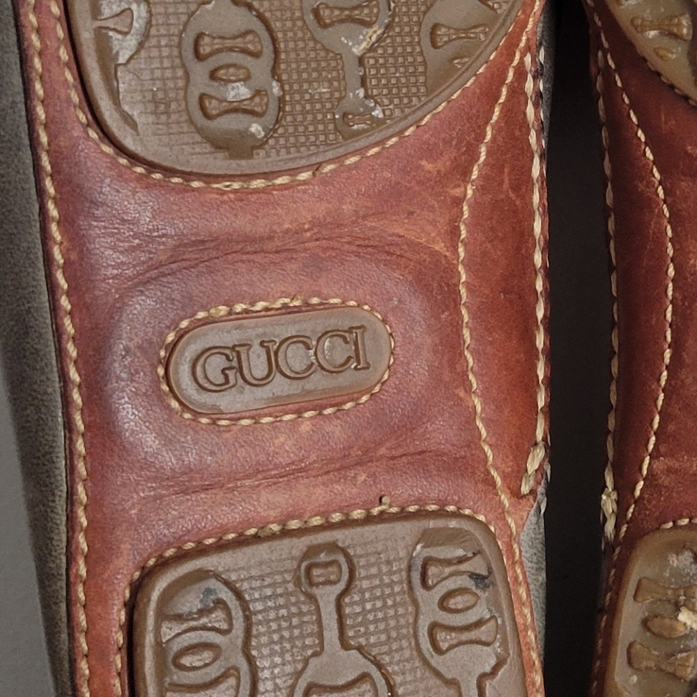 Gucci Classic Vintage Horsebit Leather Slip On Flat Driving Loafers Size 8.5M. - Picture 2 of 16